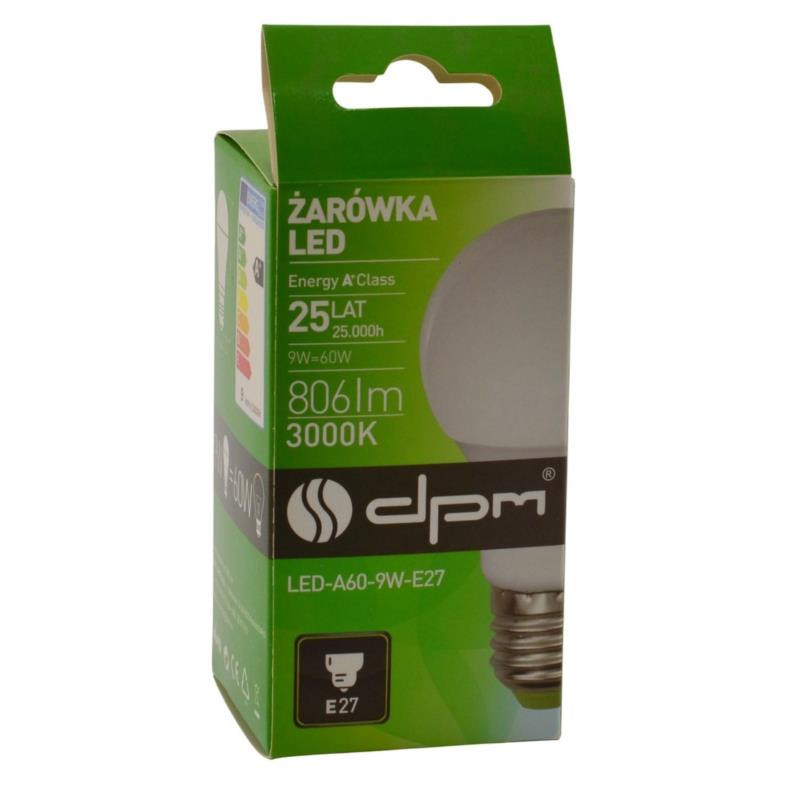 Żarówka LED E27 9W 806lm A60